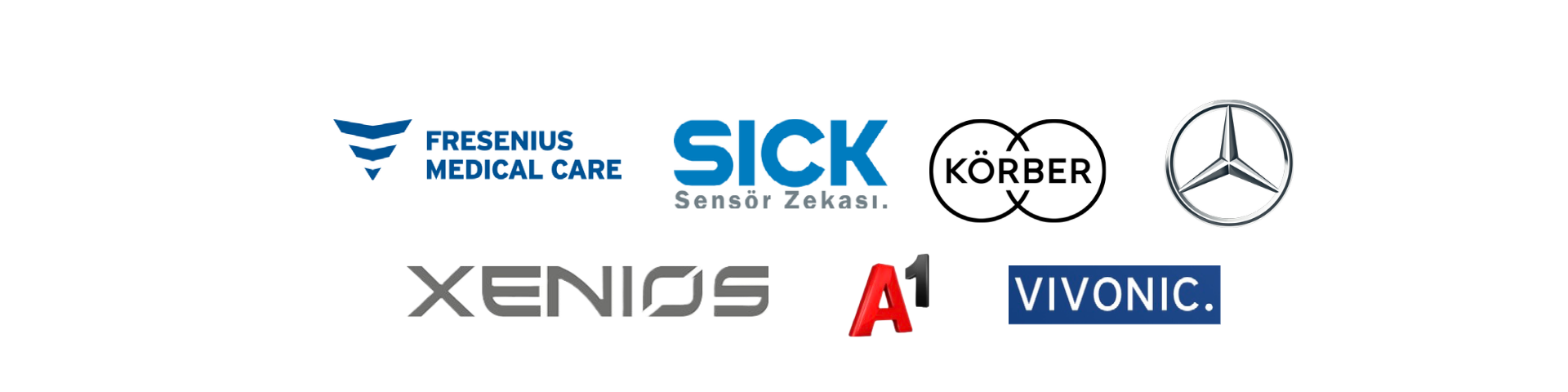 Logos A1, Körber, Sick, Fresenius, Xenios, Vivonic